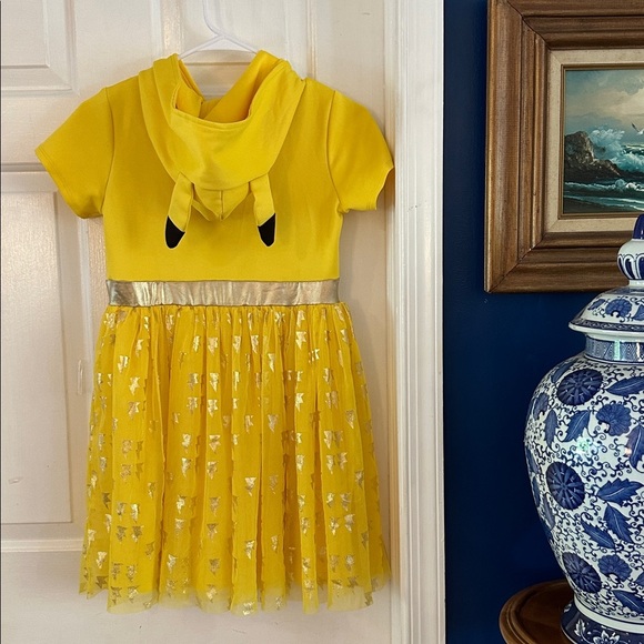 Pokémon Pikachu Cosplay Short Sleeve Hooded Tutu Dress with lightening bolts - Picture 4 of 7